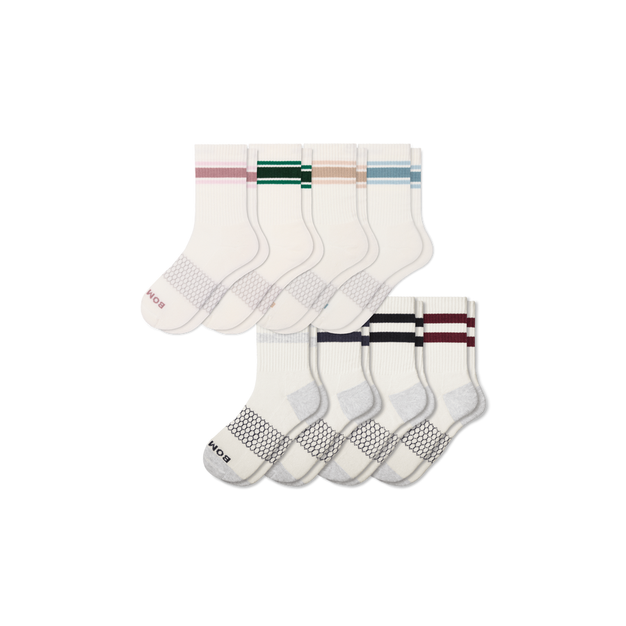 Women's Vintage Stripes Half Calf Sock 8-Pack - Fresh Step