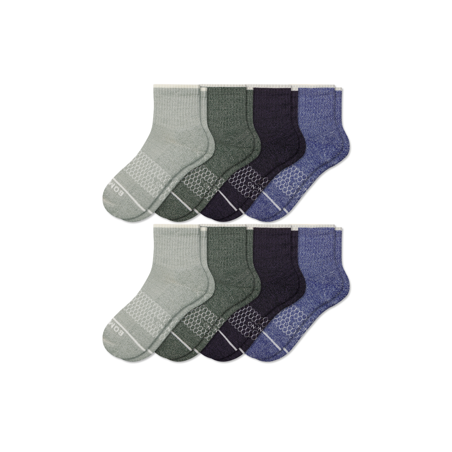 Men's Merino Wool Blend Quarter Sock 8-Pack - Simple Style