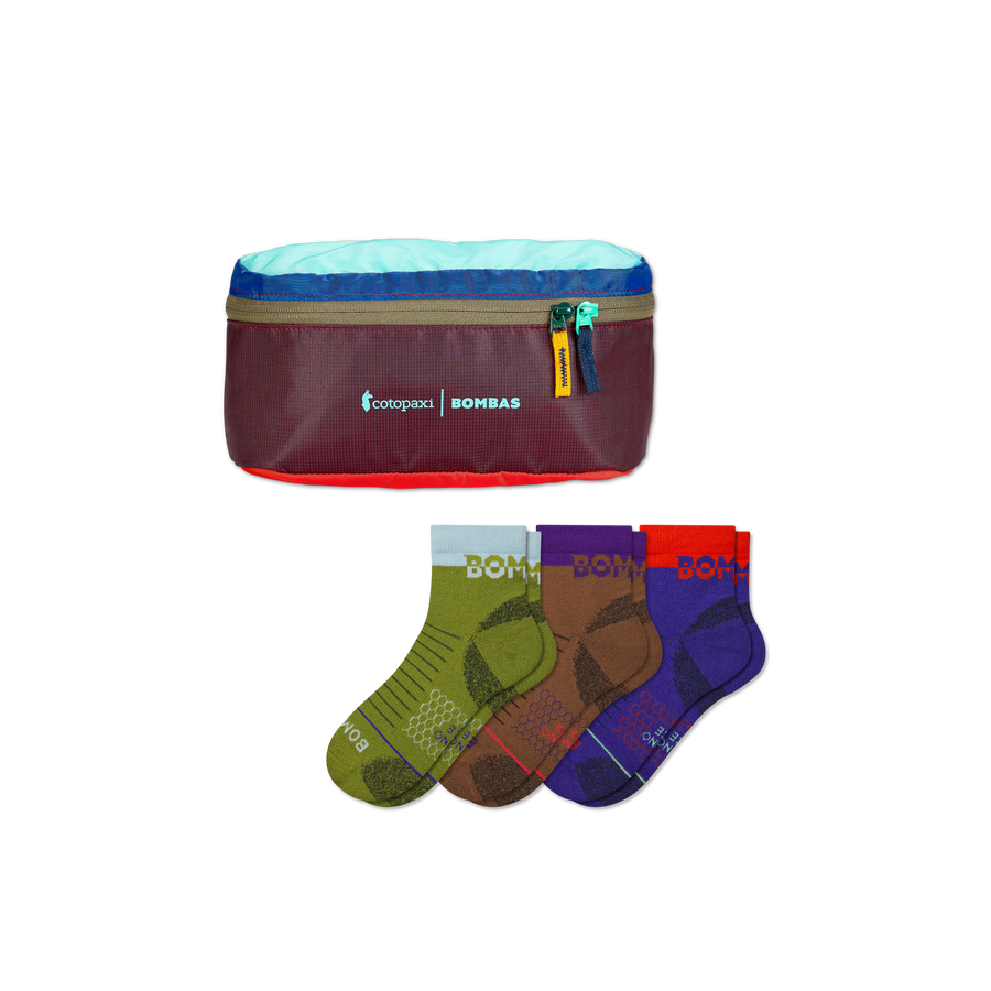 Men's Merino Wool Blend Hiking Quarter Sock 3-Pack & Cotopaxi Fanny Pack - Soft Step