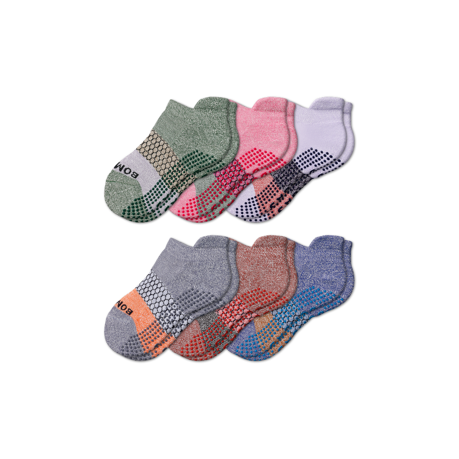Youth Tri-Block Gripper Ankle Sock 6-Pack - Everyday Pair