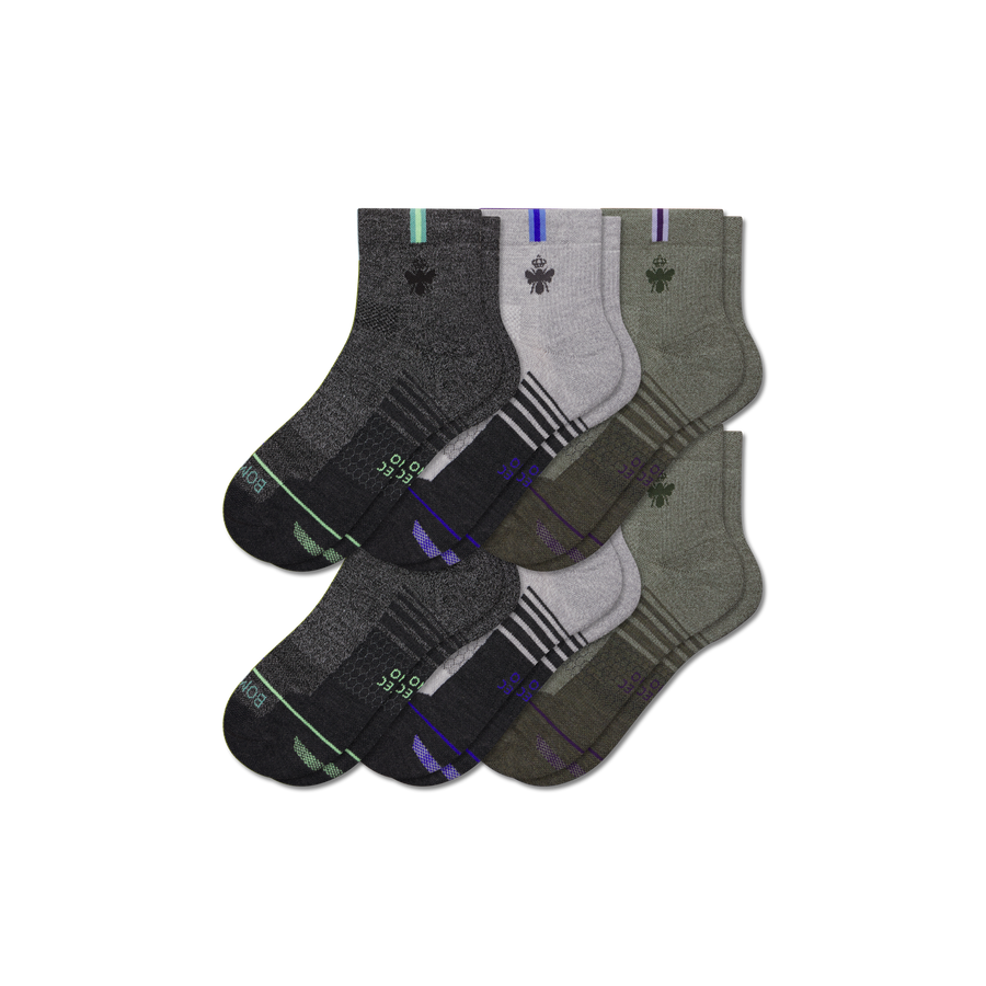 Women's Merino Wool Blend Run Quarter Sock 6-Pack - Modern Touch