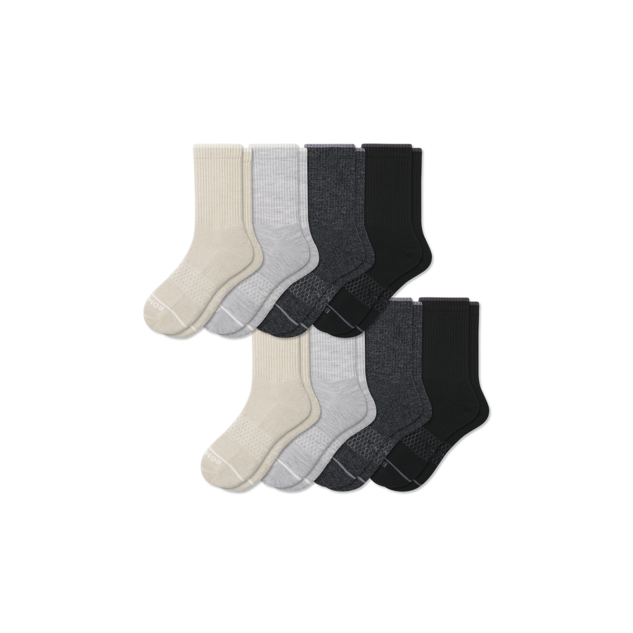 Men's Merino Wool Blend Half Calf Sock 8-Pack - Clean Finish