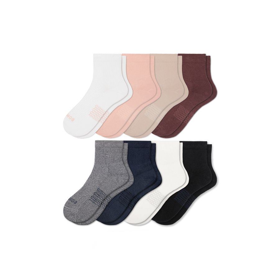 Women's Modern Rib Quarter Sock 8-Pack - Soft Step
