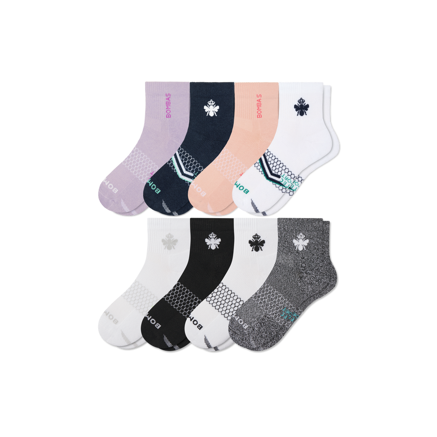 Women's All Sport Quarter Sock 8-Pack - Modern Touch