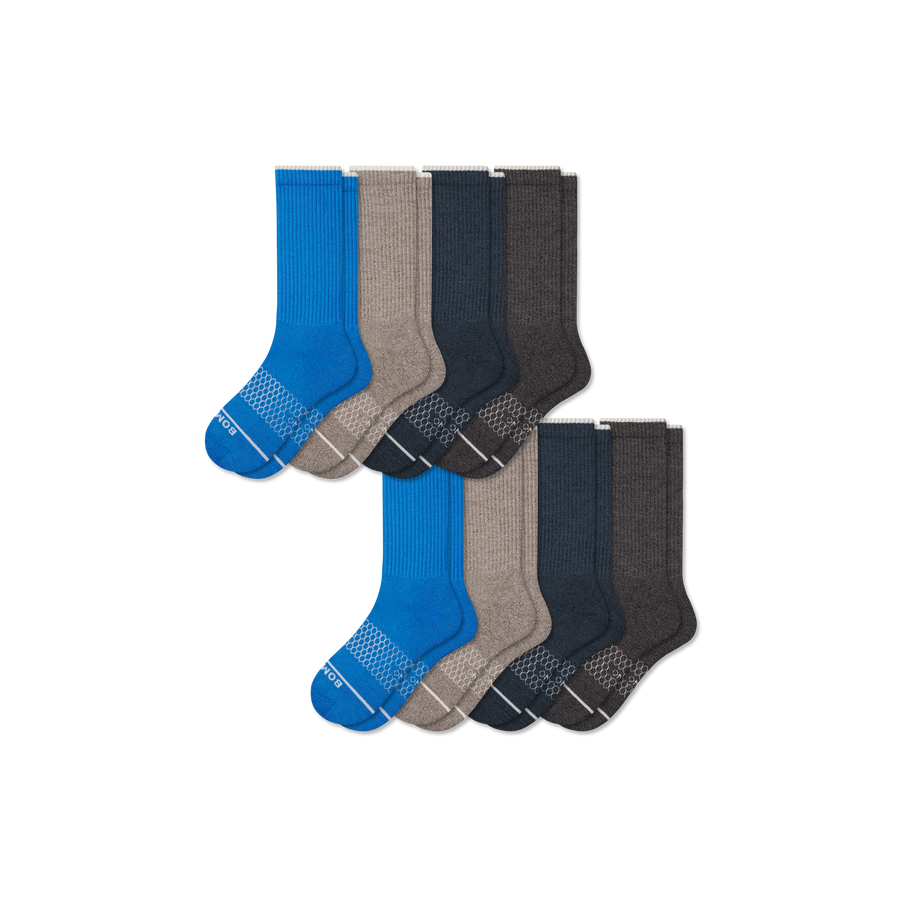 Men's Merino Wool Blend Calf Sock 8-Pack - Clean Finish