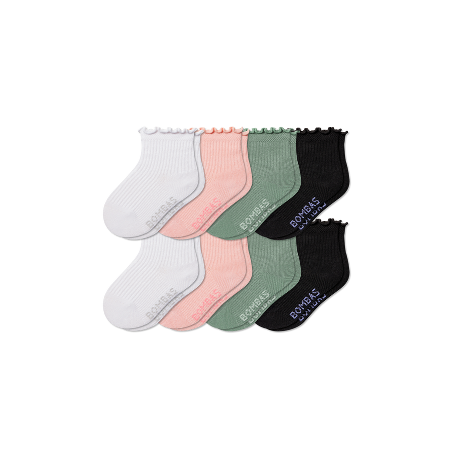 Toddler Ruffle Rib Calf Sock 8-Pack - All Day Fit