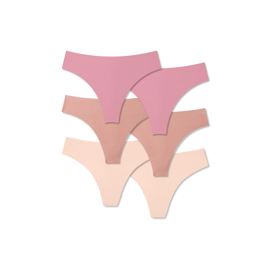 Women's No Show Thong 6-Pack - Essential Ready