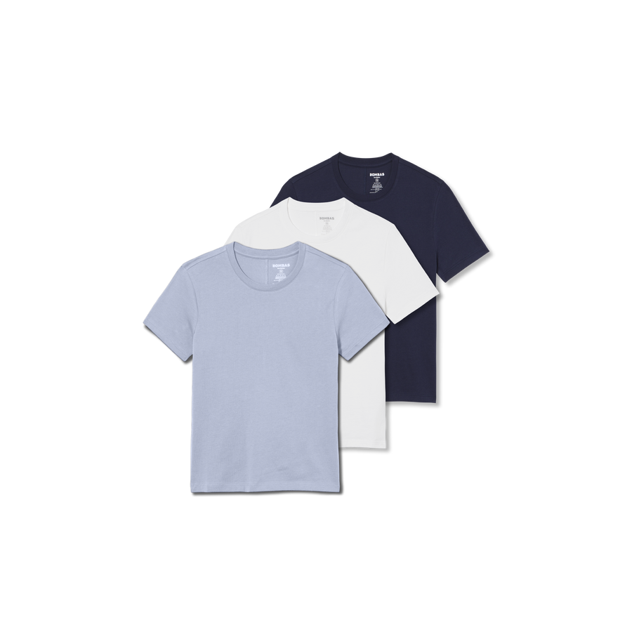 Women's Pima Cotton Slim Crew Neck T-Shirt 3-Pack - All Day Fit