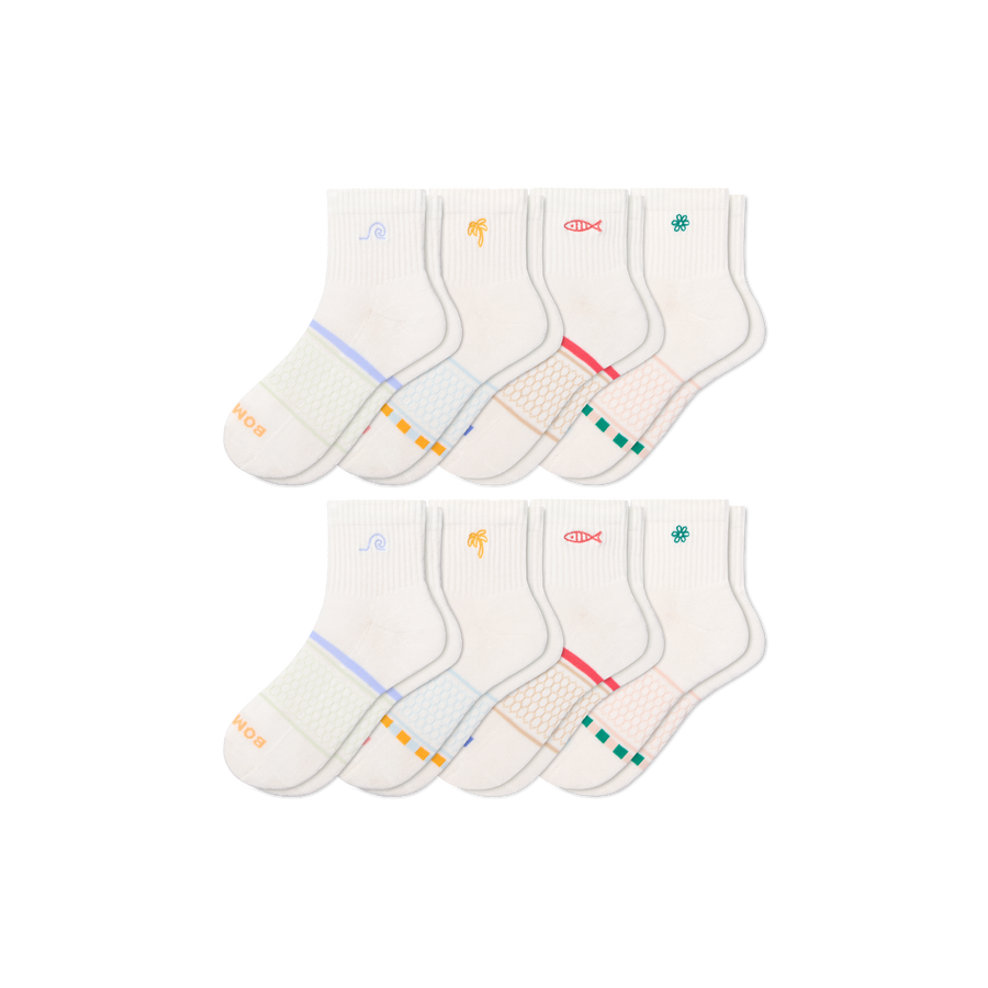 Women's Beach Day Quarter Sock 8-Pack - Fresh Choice