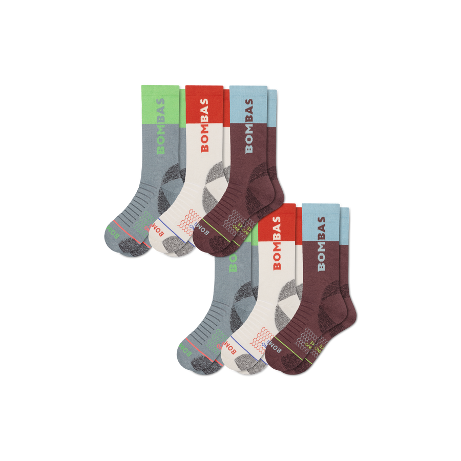 Men's Merino Wool Blend Hiking Calf Sock 6-Pack - Everyday Pair