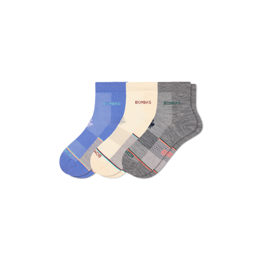 Women's Sport Merino Wool Blend Quarter Sock 3-Pack - Easy Choice