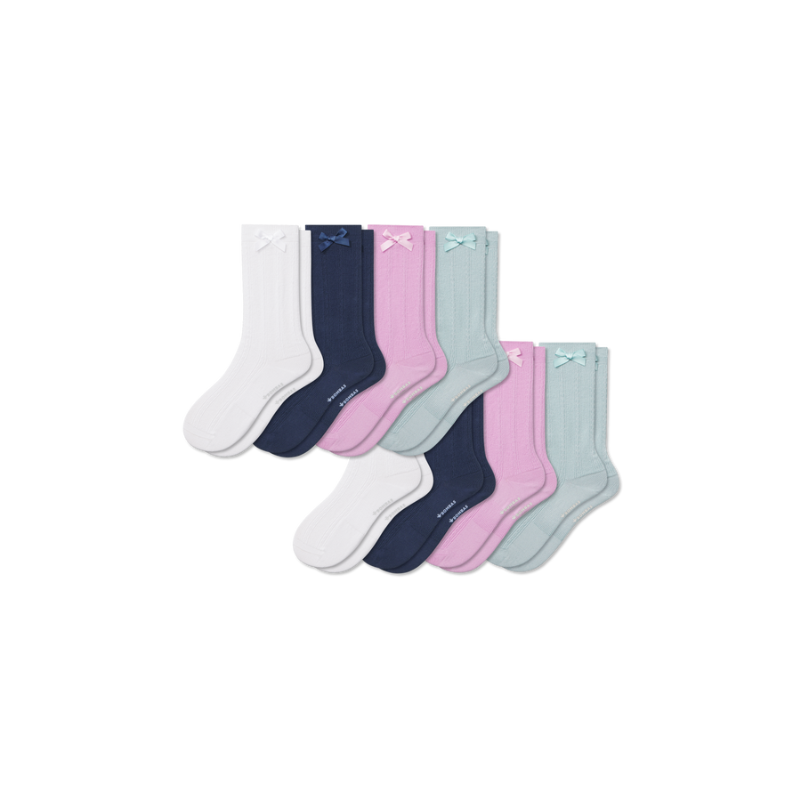 Youth Bow Calf Sock 8-Pack - Clean Finish
